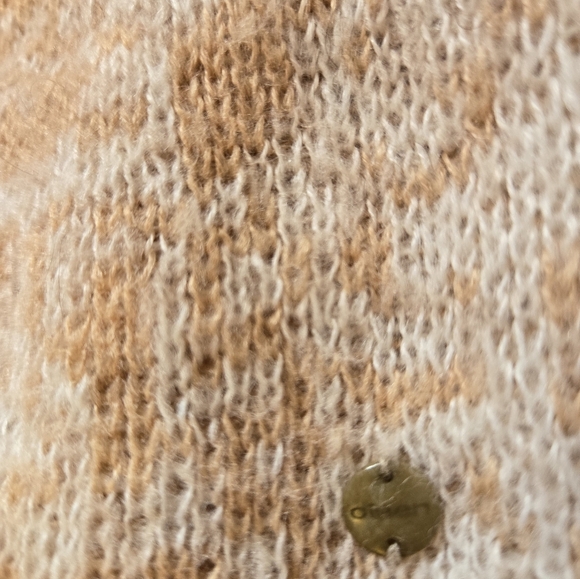 OLSEN Golden Camel Melange Cream Wool Blend Sweater. Size Large - Picture 8 of 10